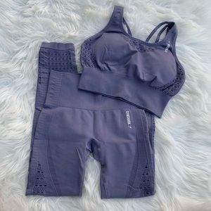 GYMSHARK steel blue energy seamless set